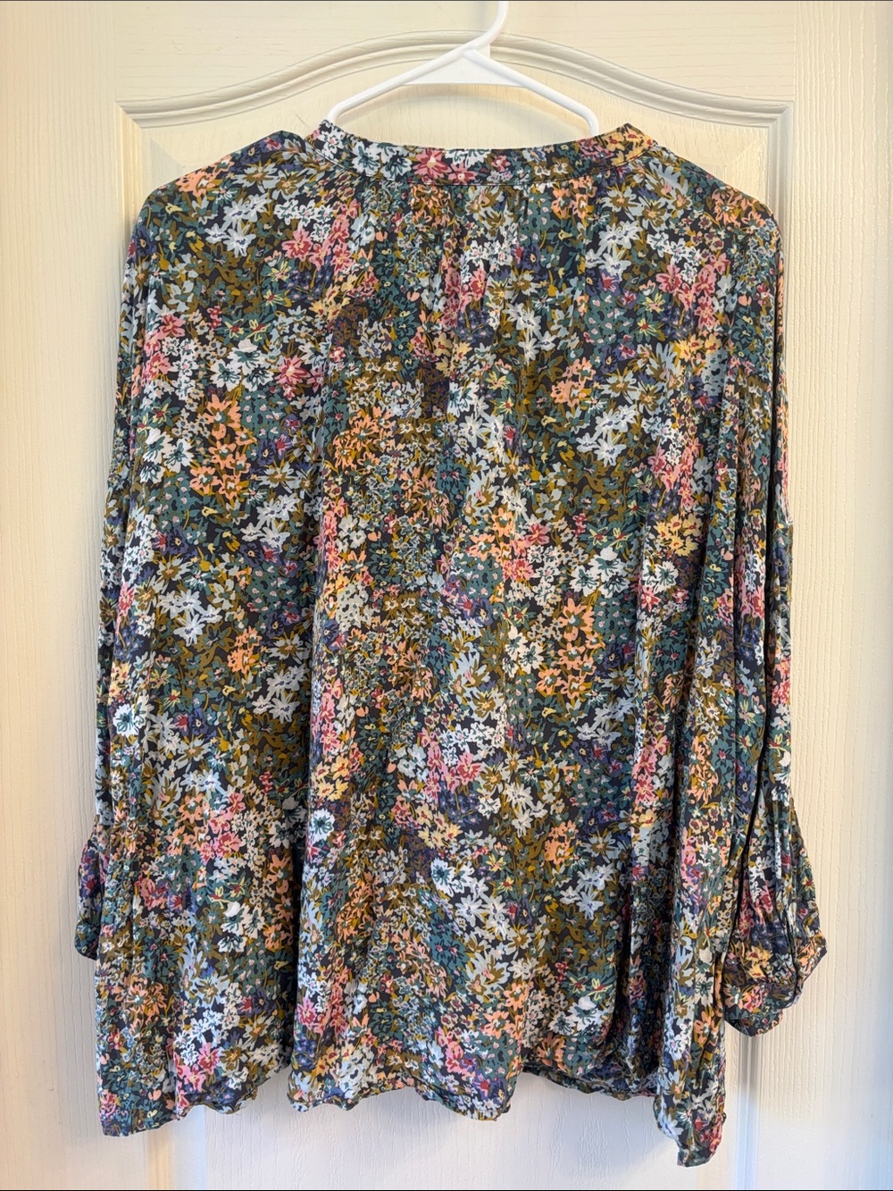 J. Jill Peasant Blouse in Olive Multi Floral NWOT - Picture 2 of 2